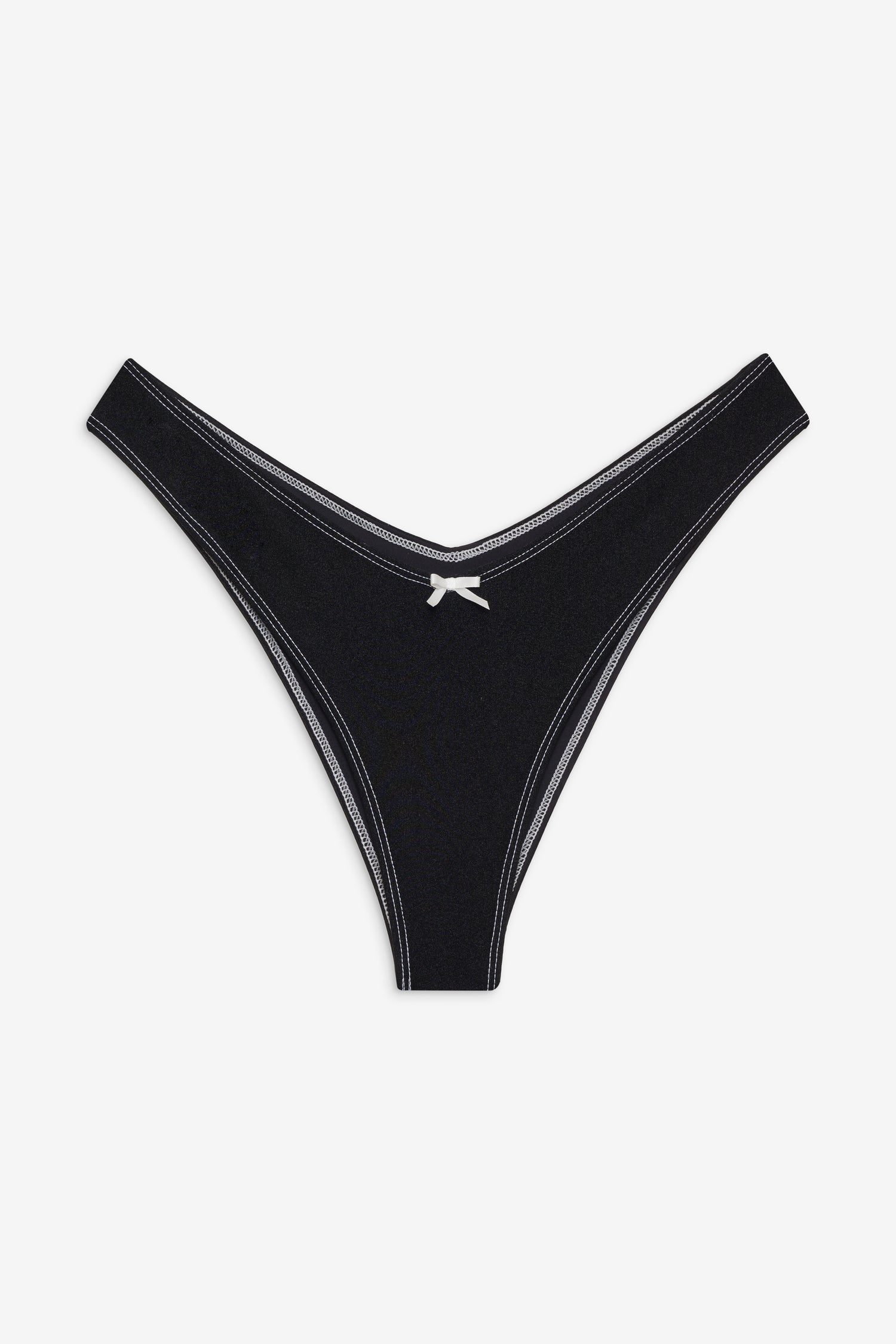 Enzo Shine Cheeky Bikini Bottom  Black Shine