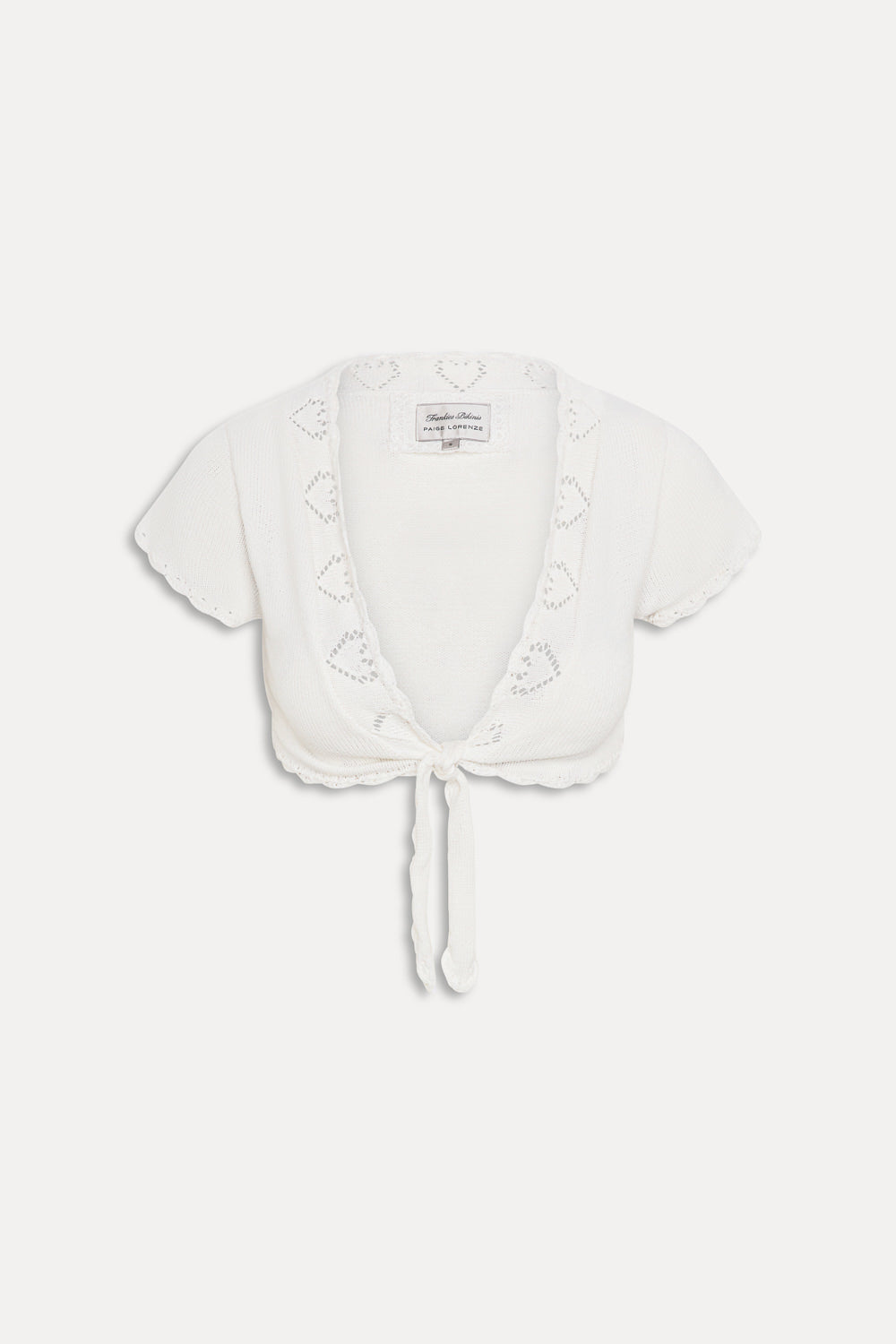 x Paige Lorenze Eternity Crochet Front Tie Blouse  White Chapel