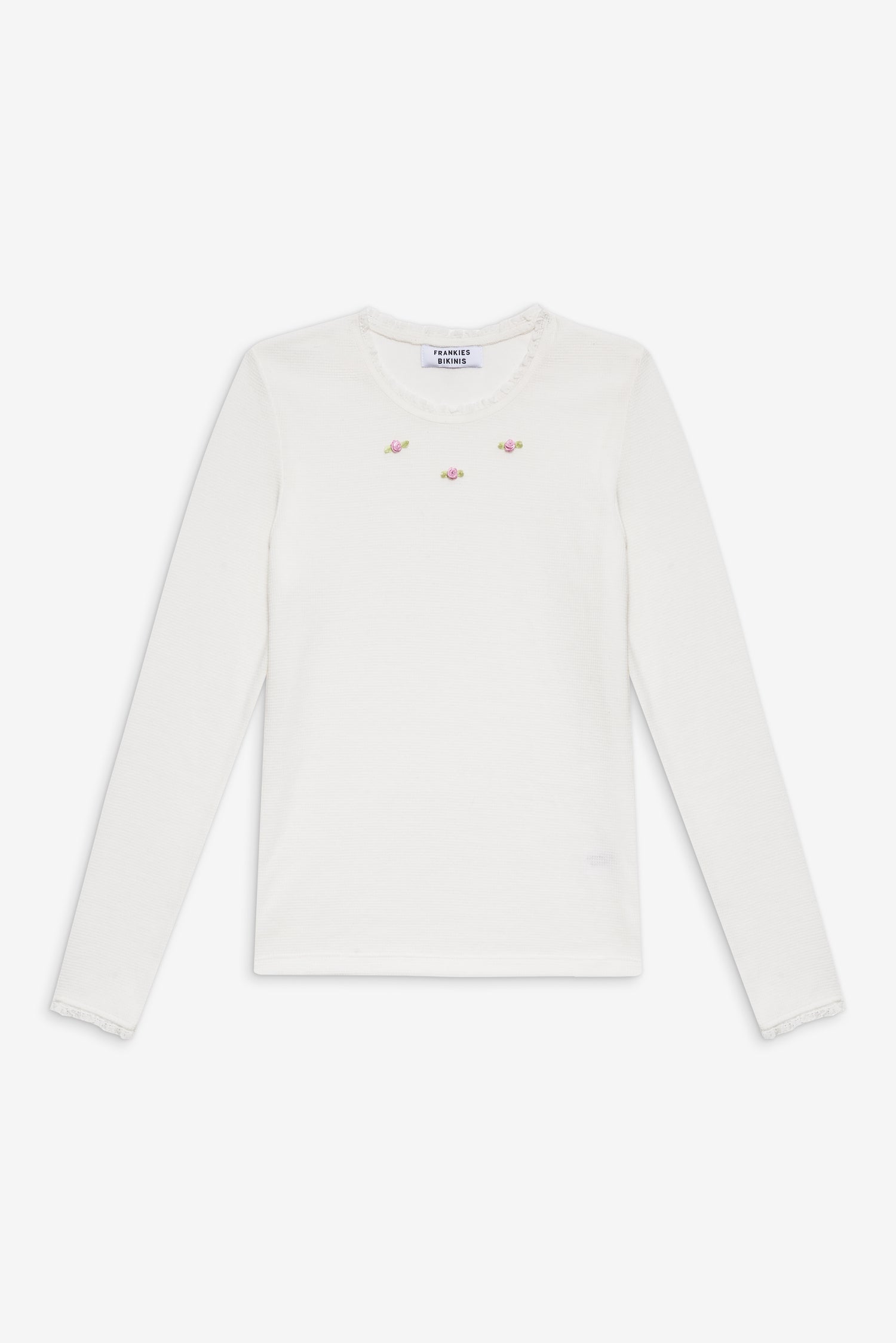 Eve Waffle Long Sleeve Shirt  White