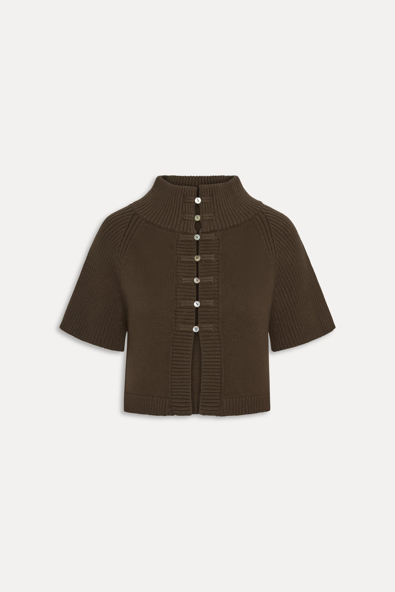 Everett Knit Cotton Cape  Chocolate Brown