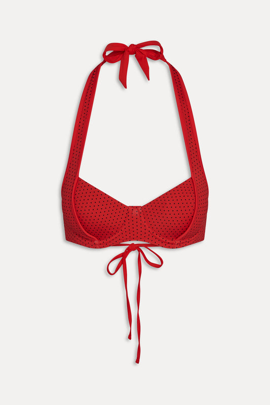 Fin Polka Dot Bikini Top - Spice Dot by Frankies Bikinis 