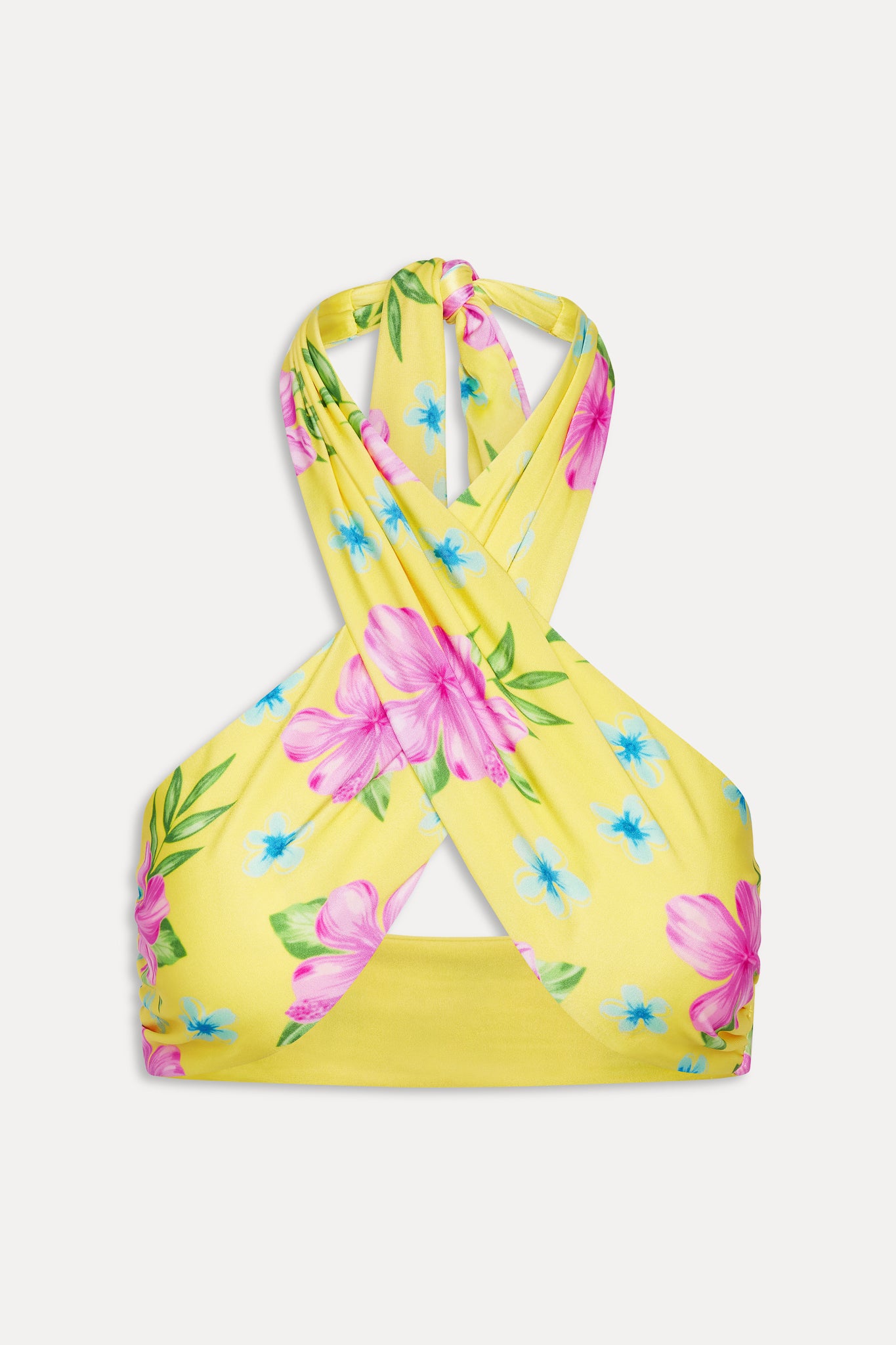 Forever Satin Wrap Bikini Top  Hibiscus Lemonade