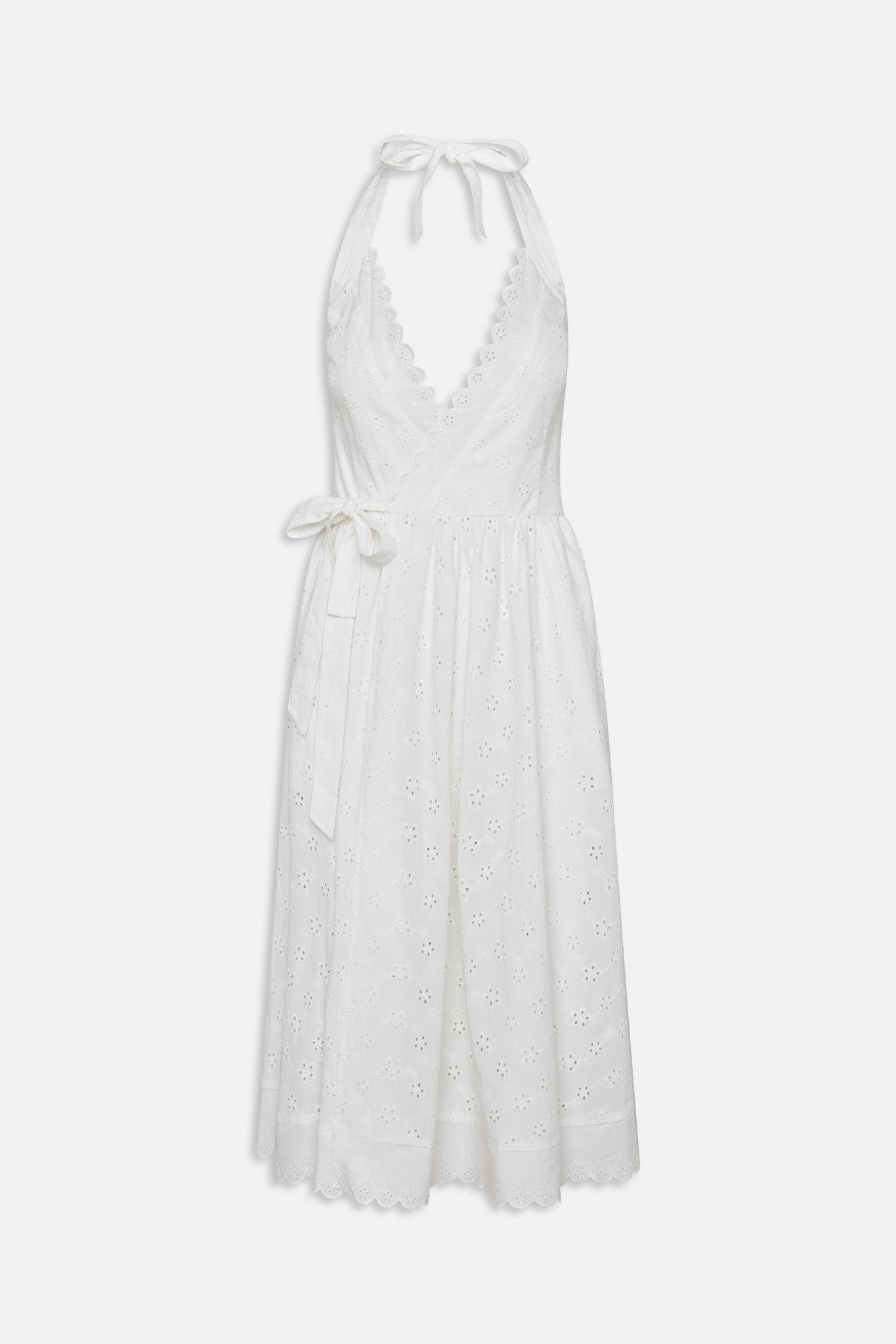 x BELLA HADID Fort Worth Fairy Midi Dress - Salt Air Eyelet