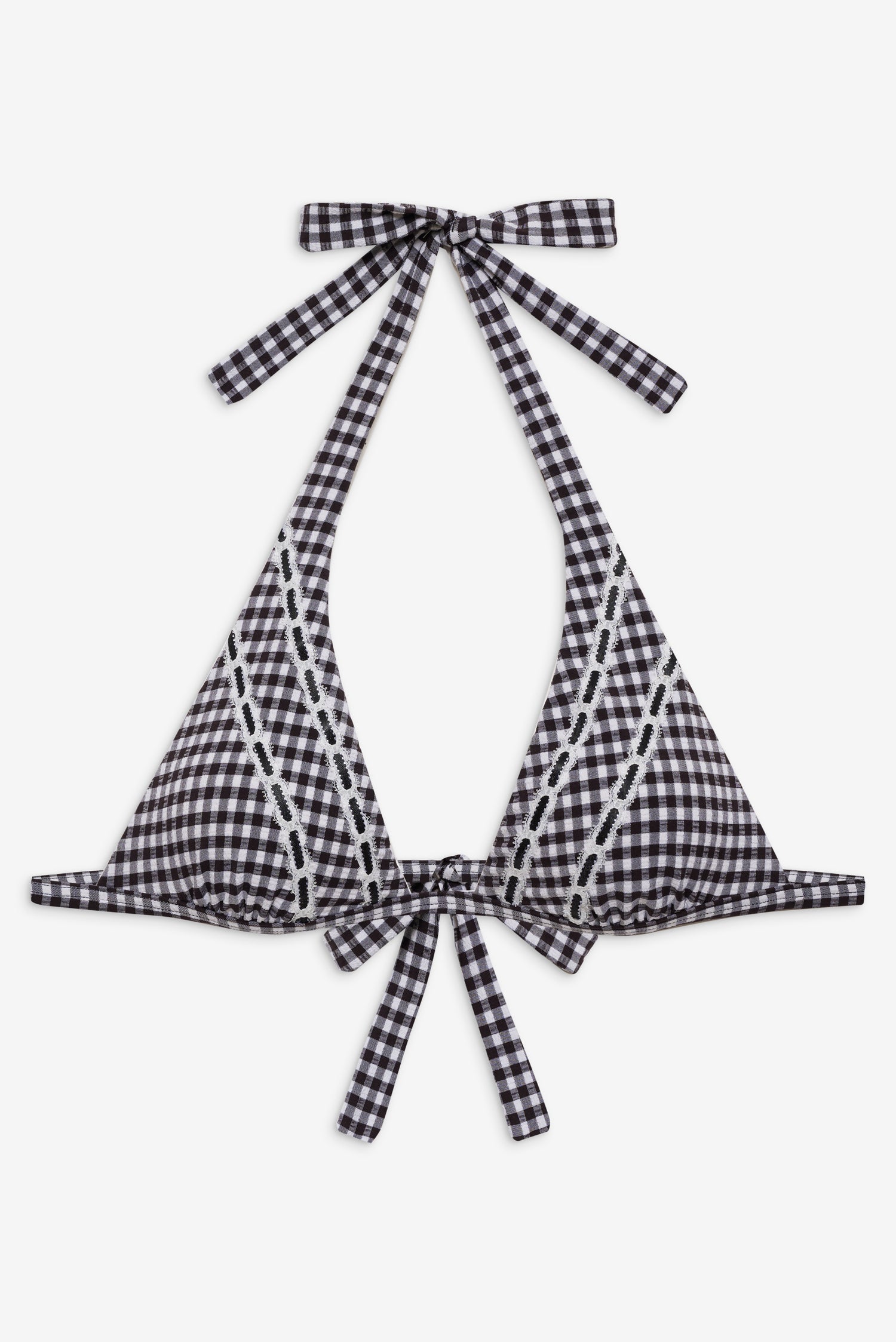 Frank Gingham Halter Bikini Top  Blackberry Gingham