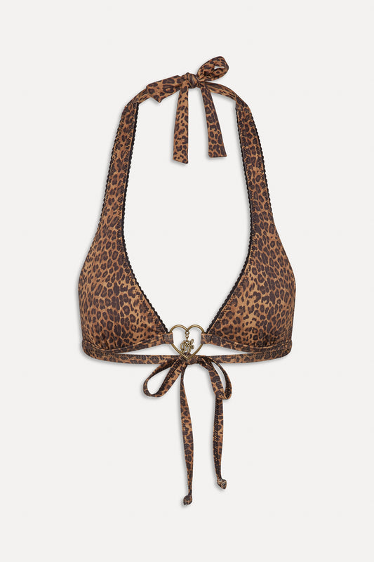 BELLA HADID Frank Halter Bikini Top Lucky Leopard by Frankies Bikinis 
