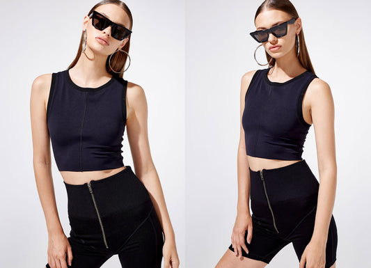 Speed Knit Bike Short Black with Zipper by Frankies Bikinis 