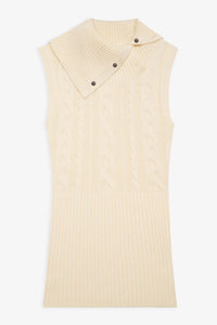 Axel Cable Cloud Knit Sleeveless Sweater - French Vanilla