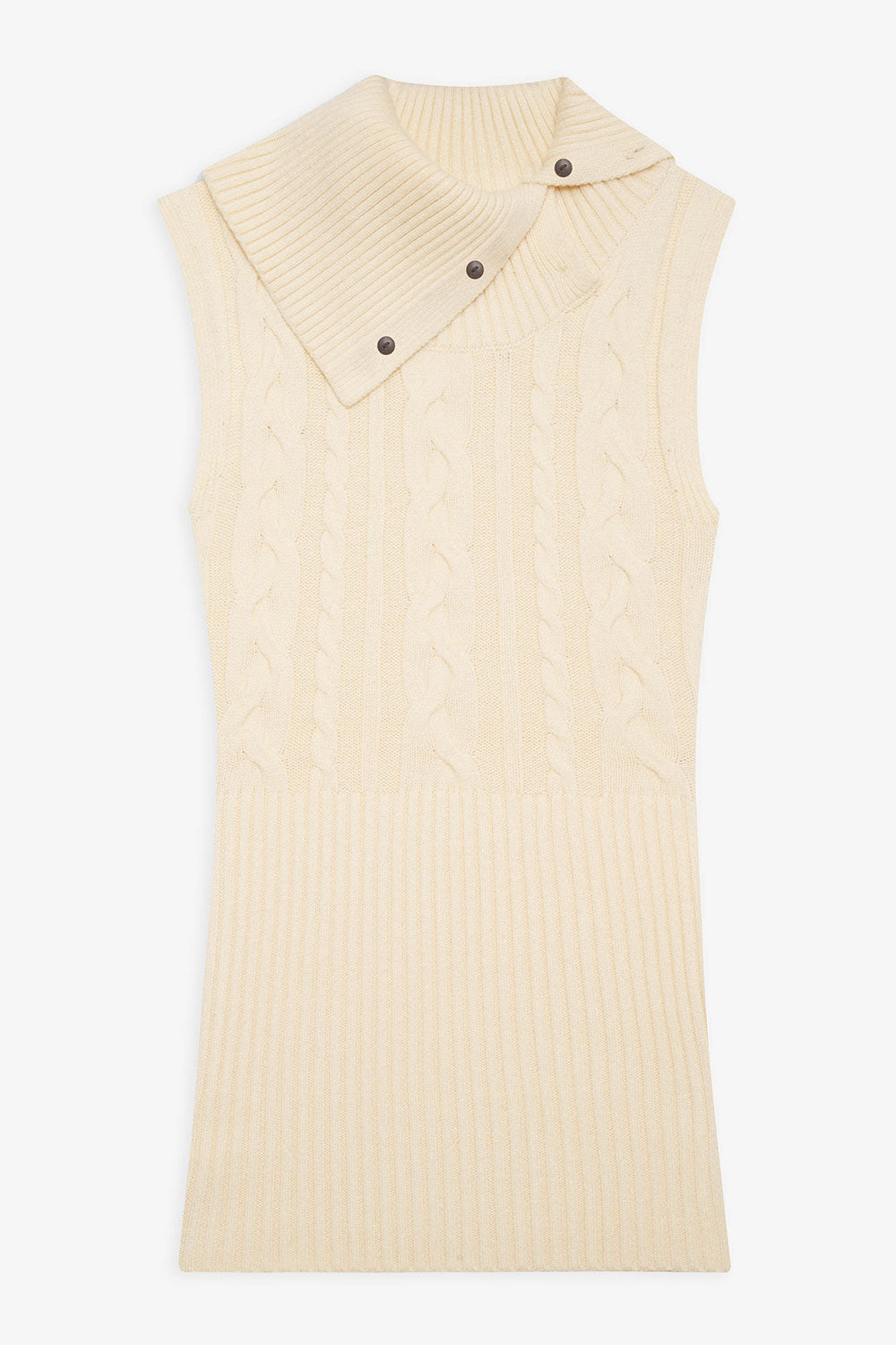Axel Cable Cloud Knit Sleeveless Sweater - French Vanilla