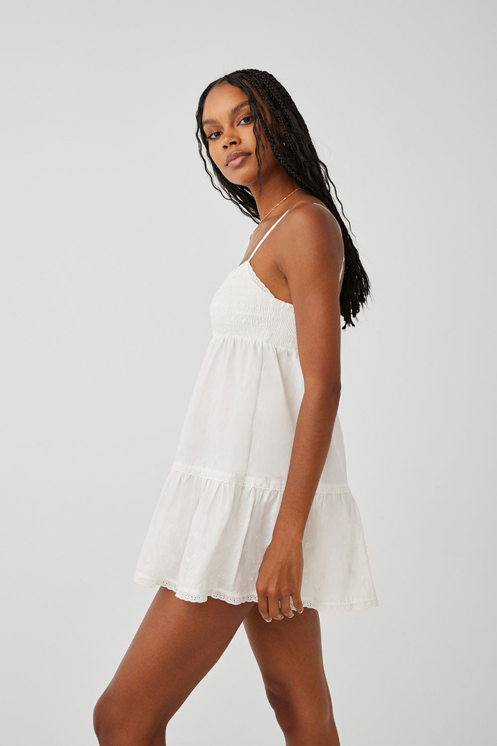 Baby Embroidered Mini Dress - White