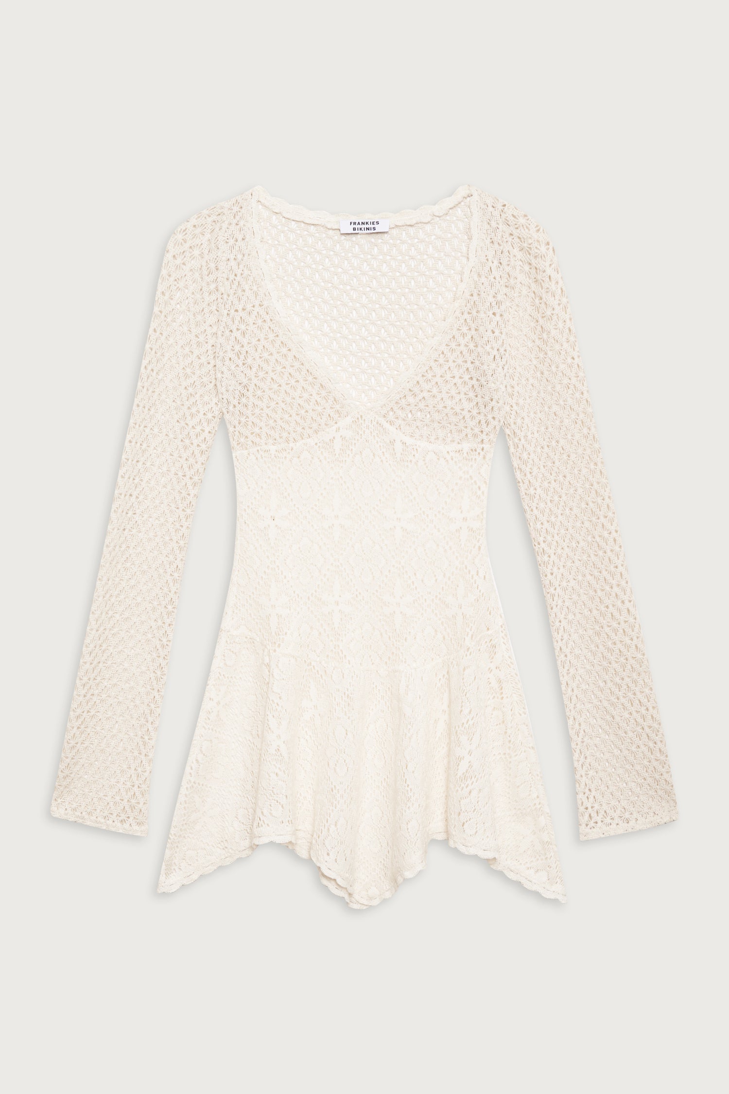 Belle Crochet Mini Dress - White