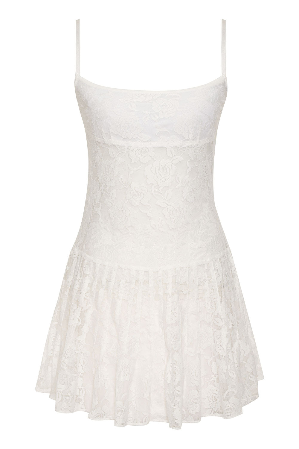 Carlotta Lace Mini Dress - White Carlotta Lace Mini Dress - White