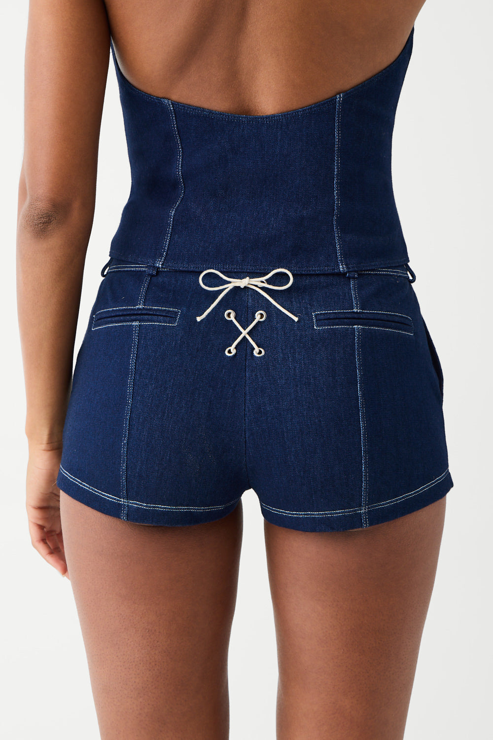 Mini Short String Mary Denim Mini Short - Blue Denim