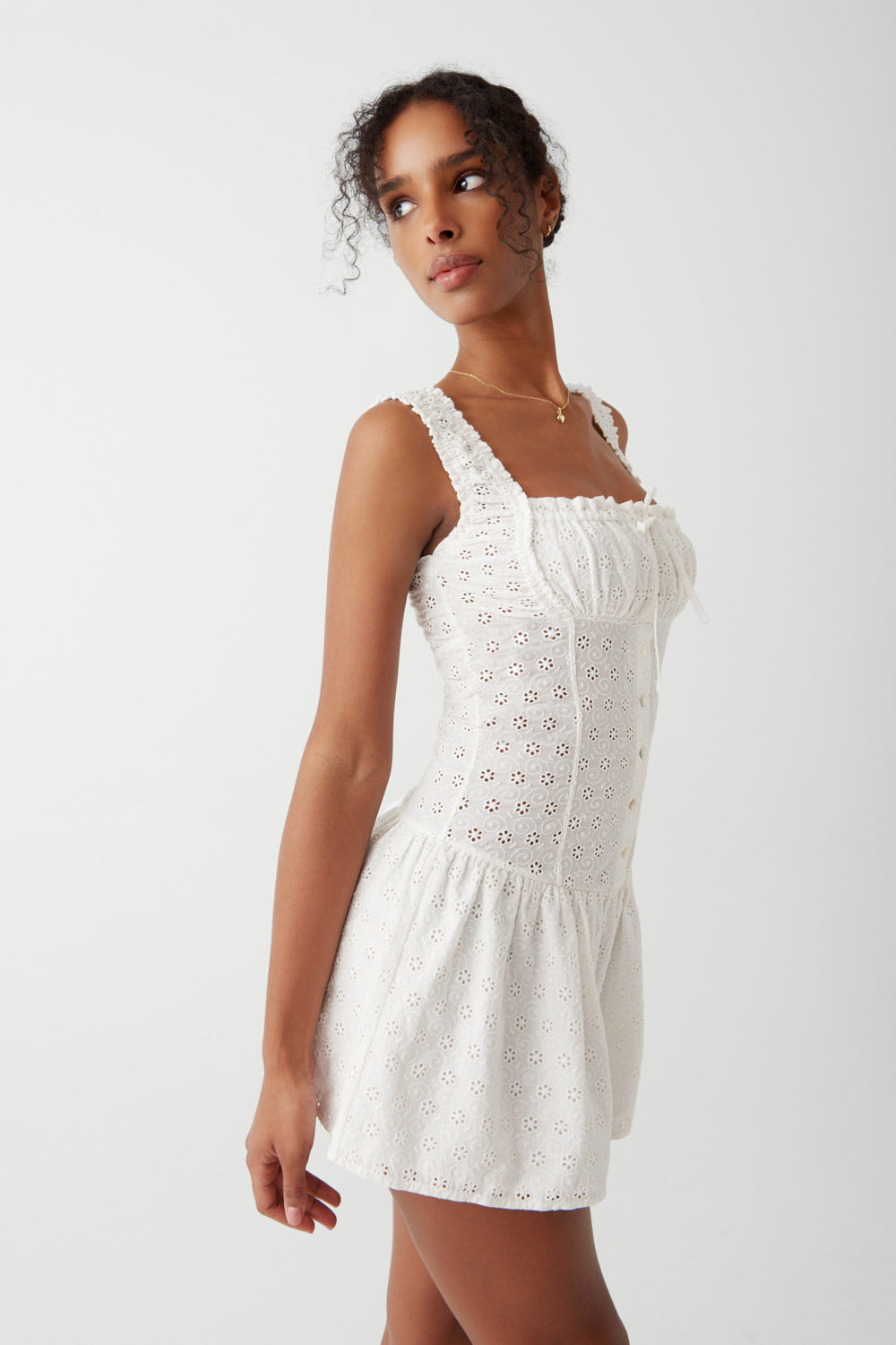 Christa Eyelet Mini Dress