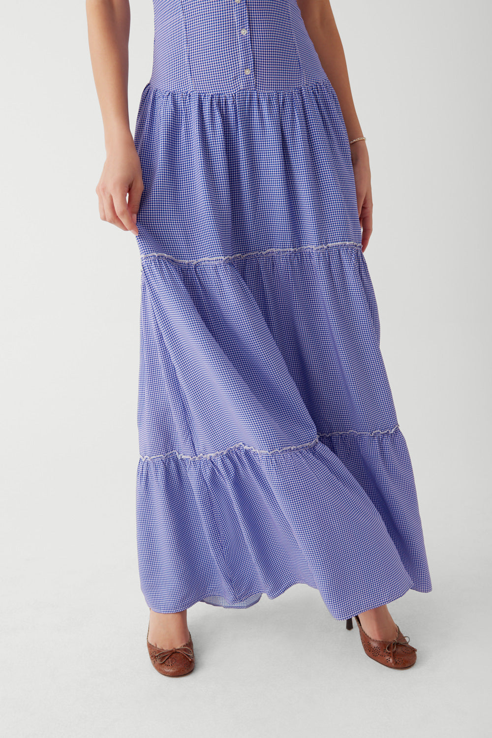 Christabelle Ruffle Maxi Dress - Sailor Gingham Christabelle Ruffle Maxi Dress - Sailor Gingham