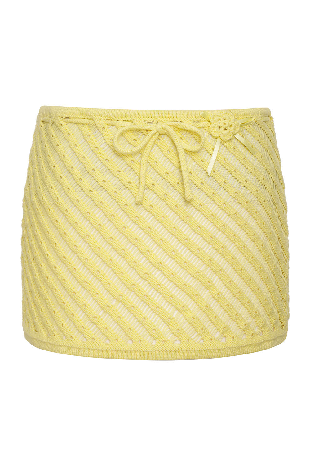 Daffodil Crochet Mini Skirt - Honey Butter