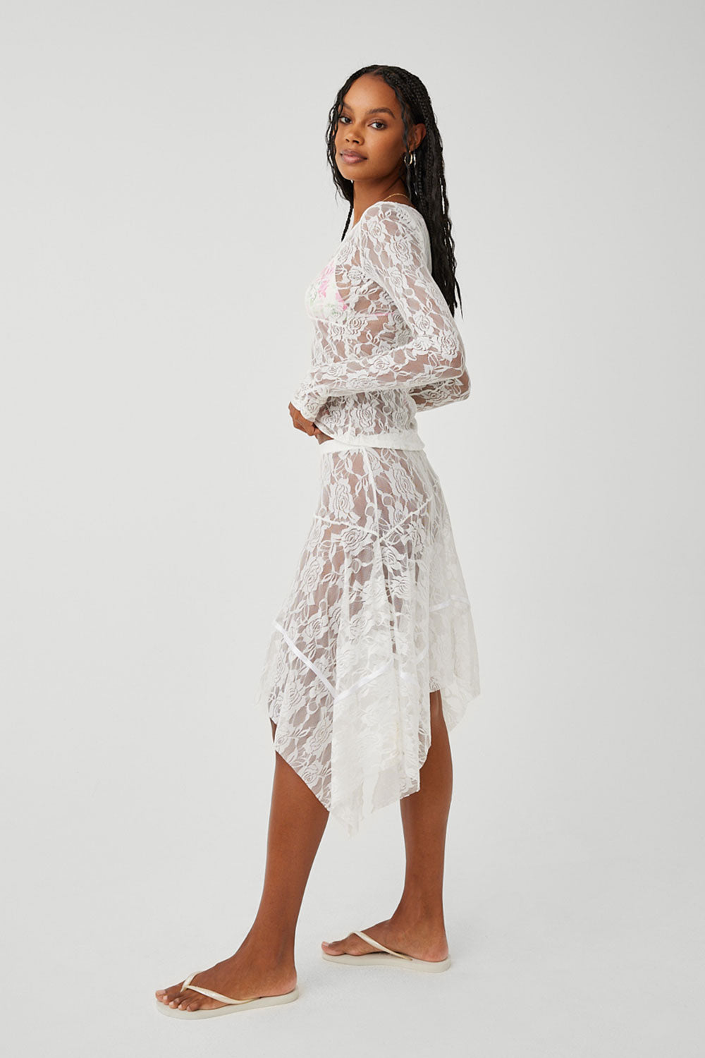 Day Lace Long Sleeve Shirt - White