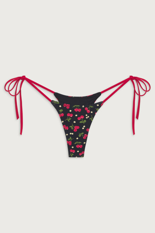 Product-Hover--Divine Tie Side Skimpy Bikini Bottom - Cherry Hearts