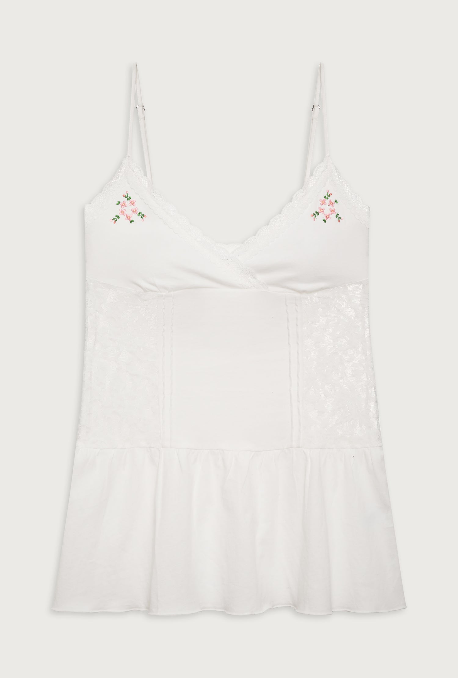 Donna Embroidered Mini Dress - White
