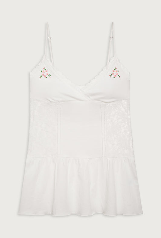Product-Hover--Donna Embroidered Mini Dress White