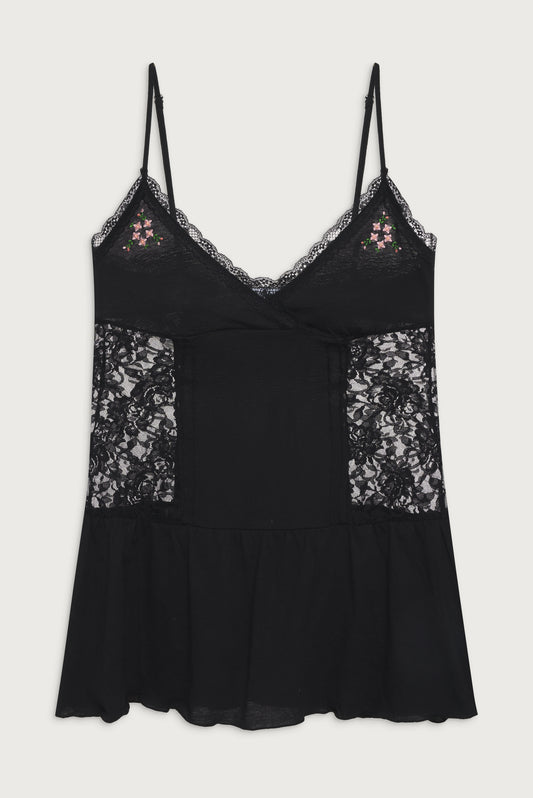 Donna Embroidered Mini Dress Black by Frankies Bikinis 