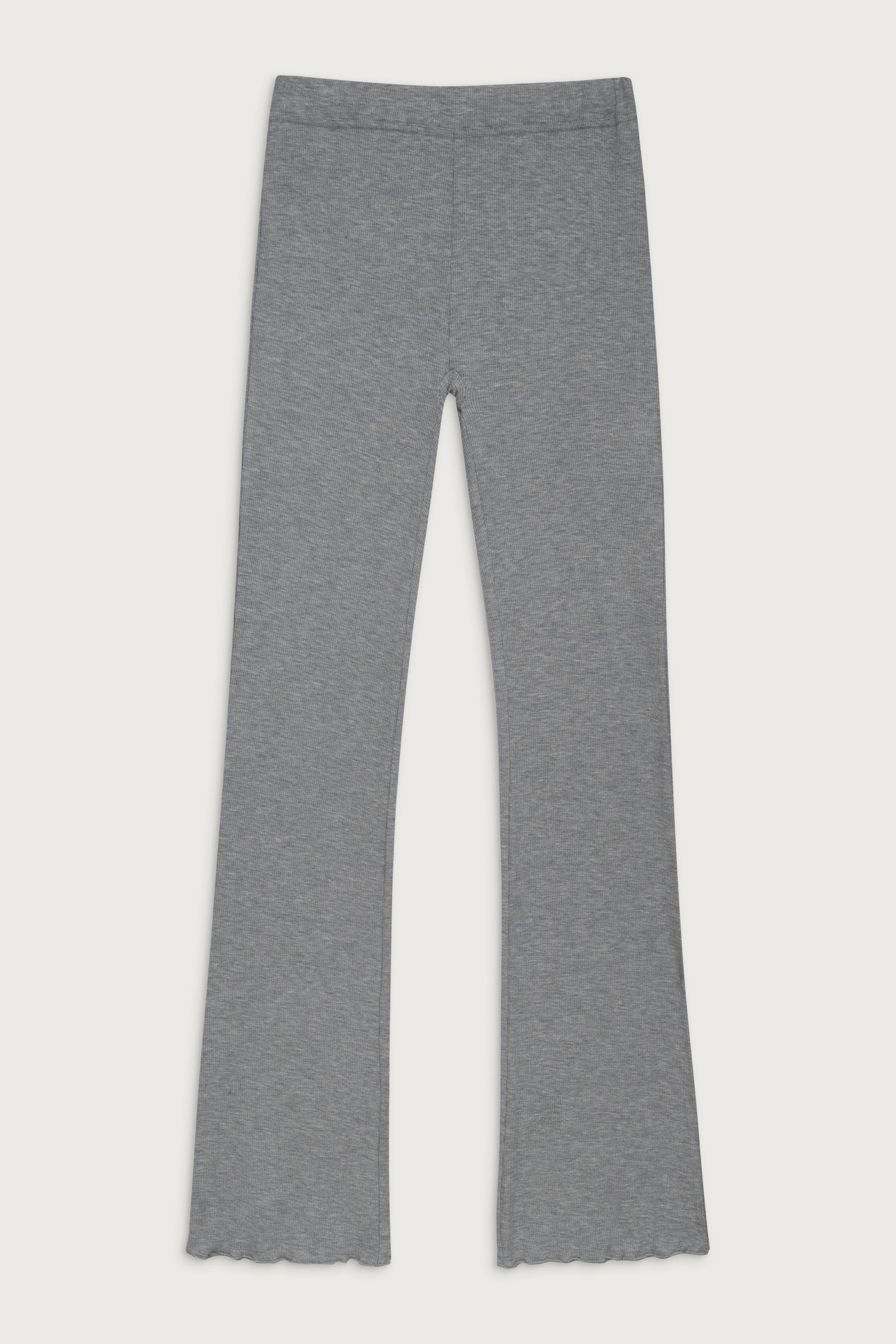 Grey Slinky Low Rise Flared Pants
