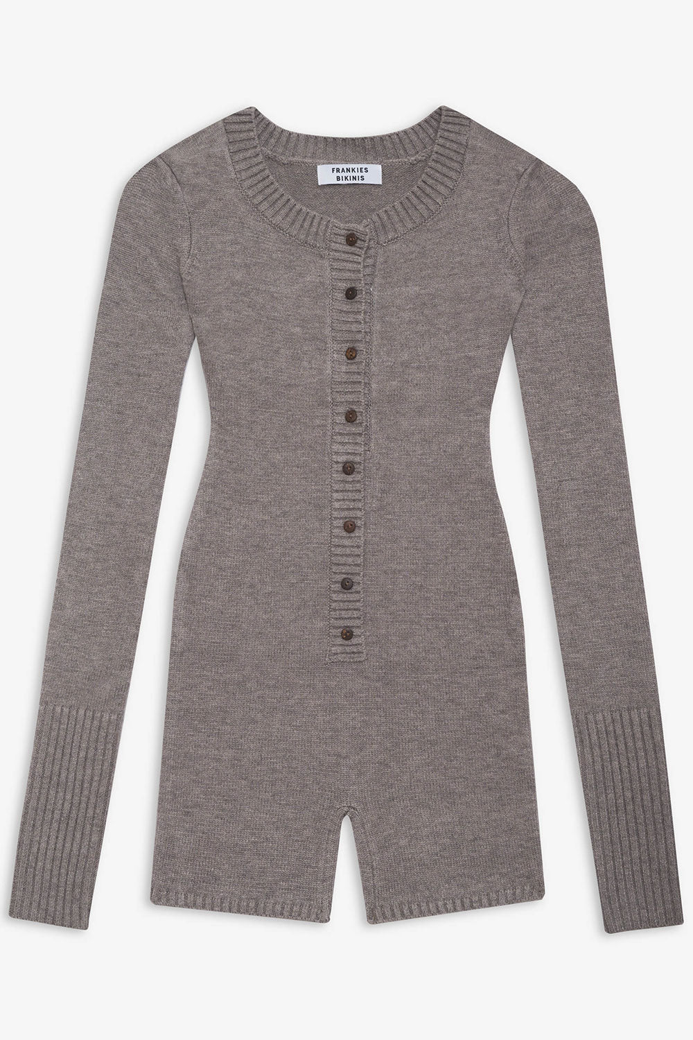 Evan Cloud Knit Long Sleeve Romper - Dark Pearl Evan Cloud Knit Long Sleeve Romper - Dark Pearl
