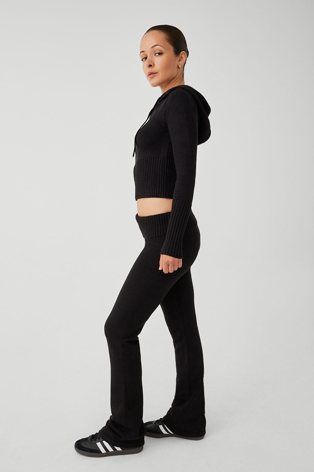 Fleur Cloud Knit Low Rise Pant Black
