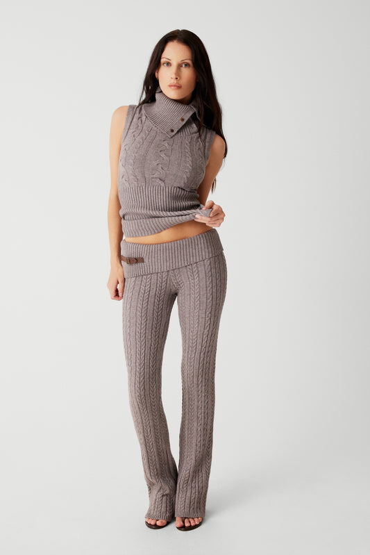 Product--Fleur Cable Cloud Knit Pant - Dark Pearl