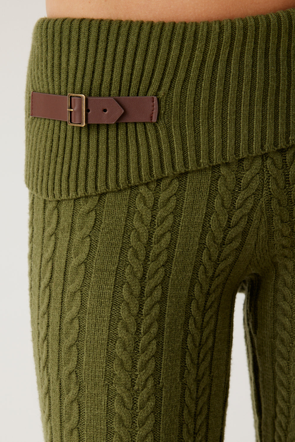 Fleur Cable Cloud Knit Pant - Jade Green