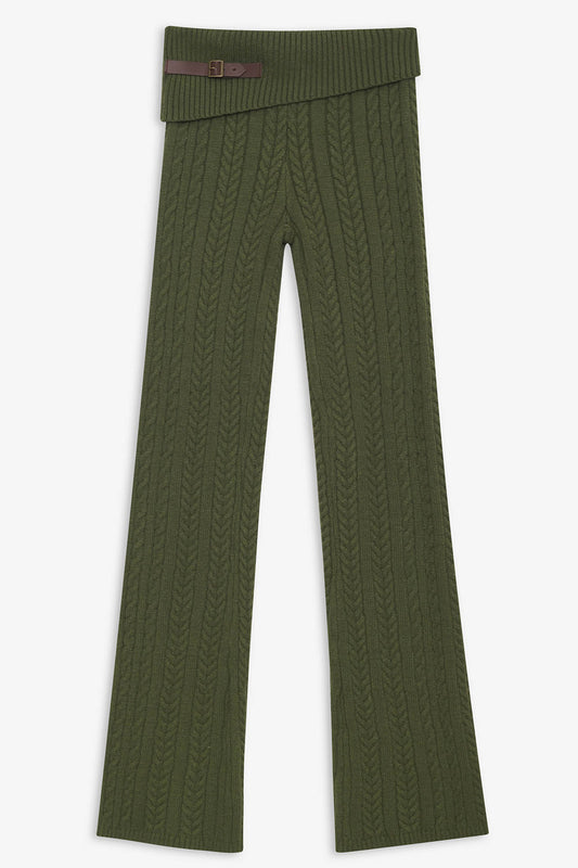 Product-Hover--Fleur Cable Cloud Knit Pant - Jade Green