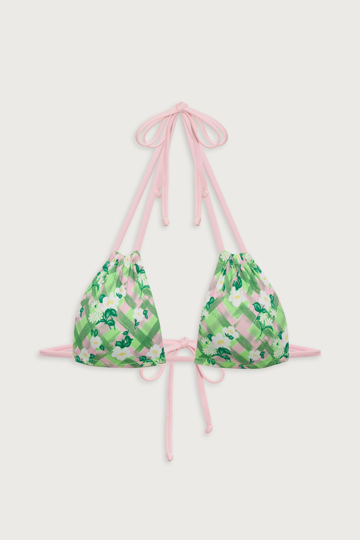 Florabelle Plaid Triangle Bikini Top - Baby Daisy