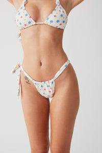Kealy Tie Side Cheeky Bikini Bottom Water Blossom
