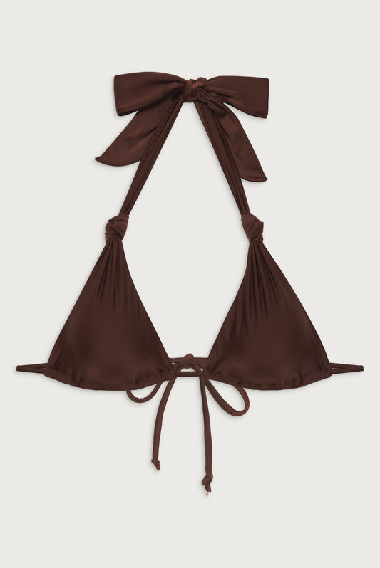 Kealy Triangle Halter Bikini Top Cinnamon by Frankies Bikinis 
