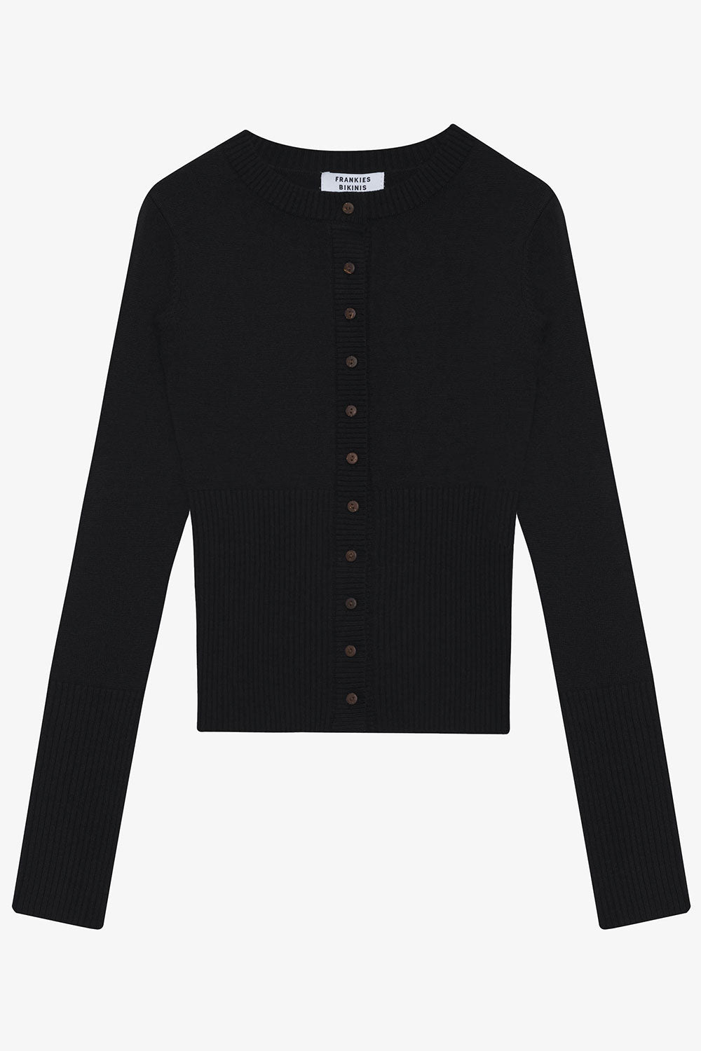 Lenon Cloud Knit Button Up Cardigan - Black