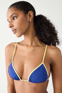 Lumia Triangle Bralette Bikini Top - Blueberry