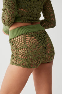 Lyla Crochet Mini Short Sea Moss