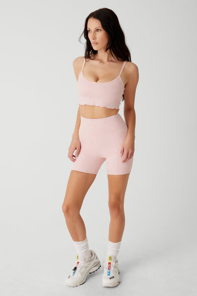 Petal Pink High-Waisted Biker Shorts