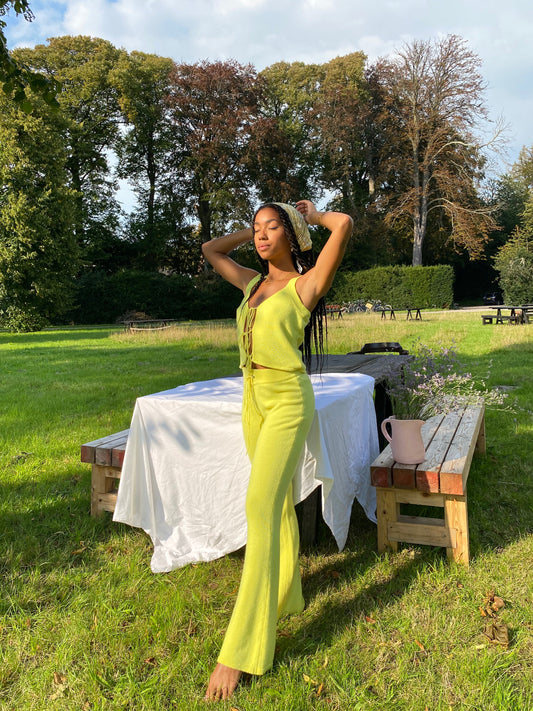 Amaka Hamelijnck Edit Citronella Abbot Cashmere Tank and Breakwater Cashmere Pants by Frankies Bikinis 