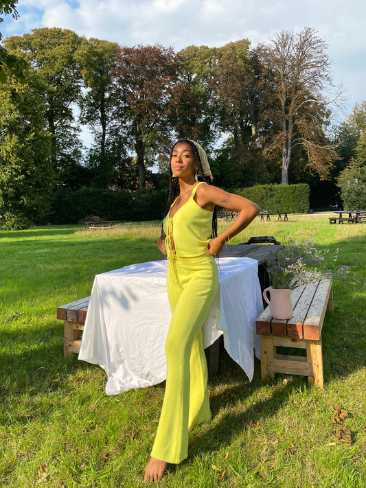 Amaka Hamelijnck Edit Citronella Abbot Cashmere Tank and Breakwater Cashmere Pants by Frankies Bikinis 