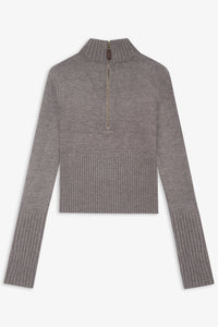 Maverick Cloud Knit Half Zip Sweater - Dark Pearl