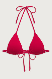 Nick String Triangle Bikini Top True Red
