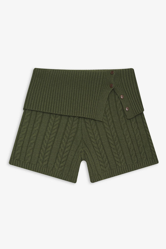 Product-Hover--Nolan Cable Cloud Knit Mini Short - Jade Green