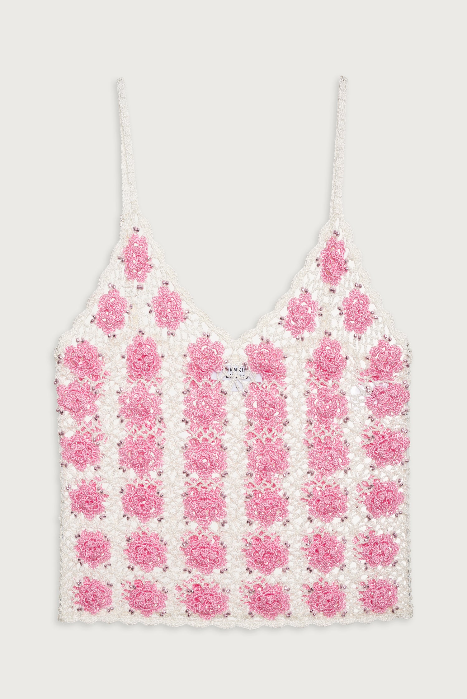 Pearl Crochet Tank - Pink Sugar