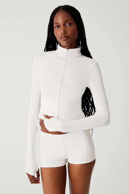 Product--Renee Zip Up Jacket - Moon Flower