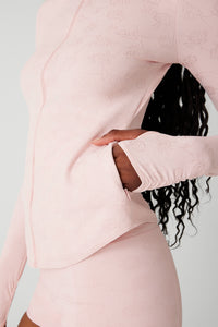 Renee Zip Up Jacket - Pink Petals