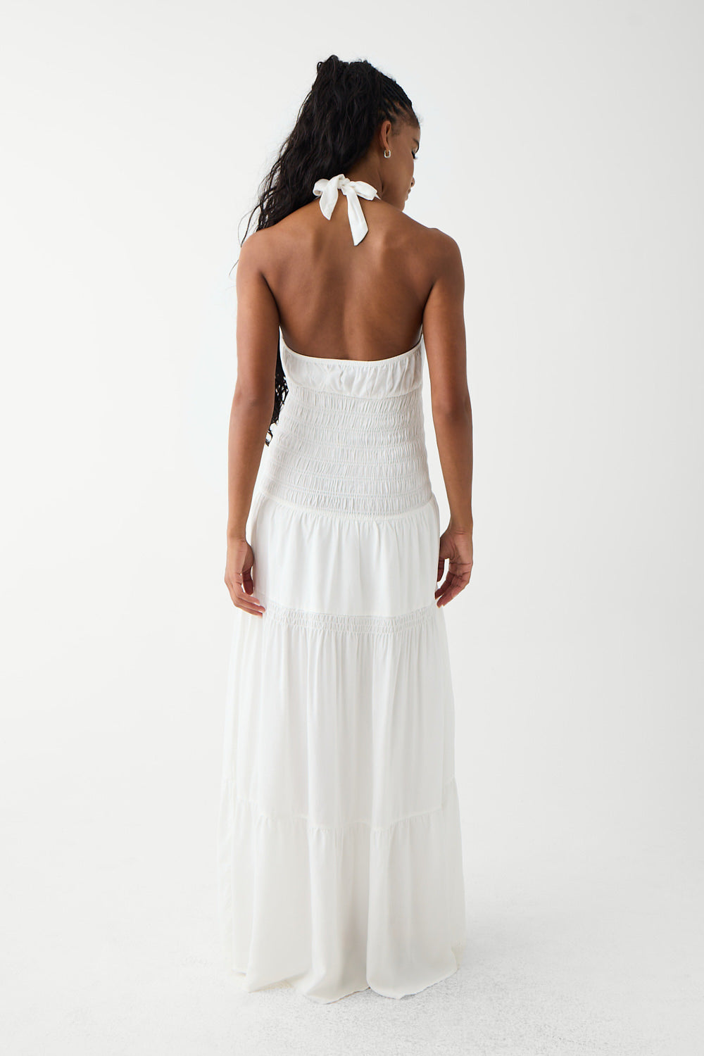 River Halter Maxi Dress - White River Halter Maxi Dress - White