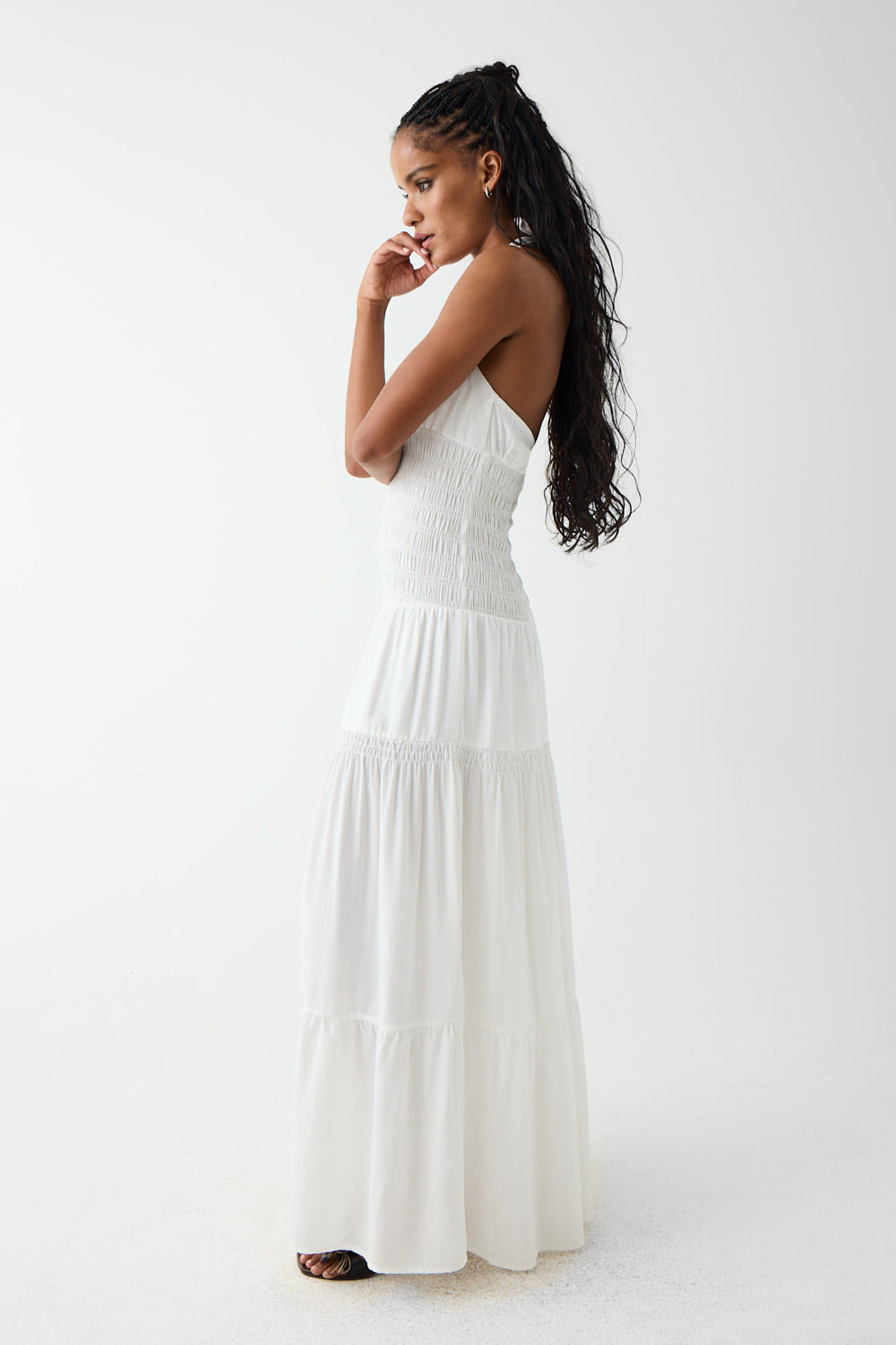 River Halter Maxi Dress - White River Halter Maxi Dress - White