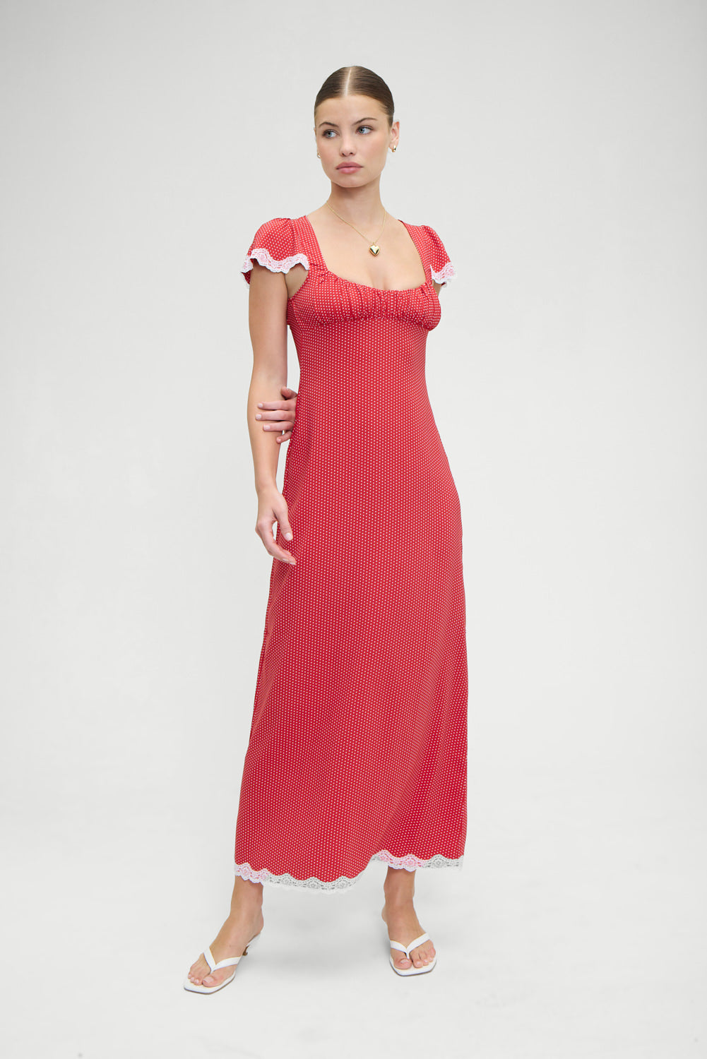 Rosalyn Polka Dot Maxi Dress - Ladybug