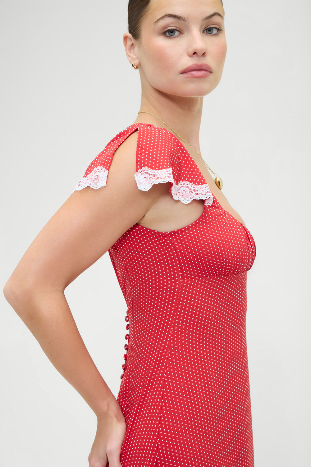 Rosalyn Polka Dot Maxi Dress - Ladybug Rosalyn Polka Dot Maxi Dress - Ladybug