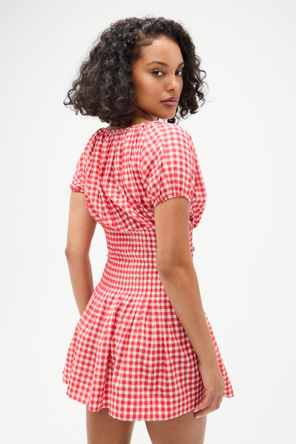 Frankies Bikinis - Sadie Gingham Mini Dress - Cherry Gingham Frankies Bikinis - Sadie Gingham Mini Dress - Cherry Gingham